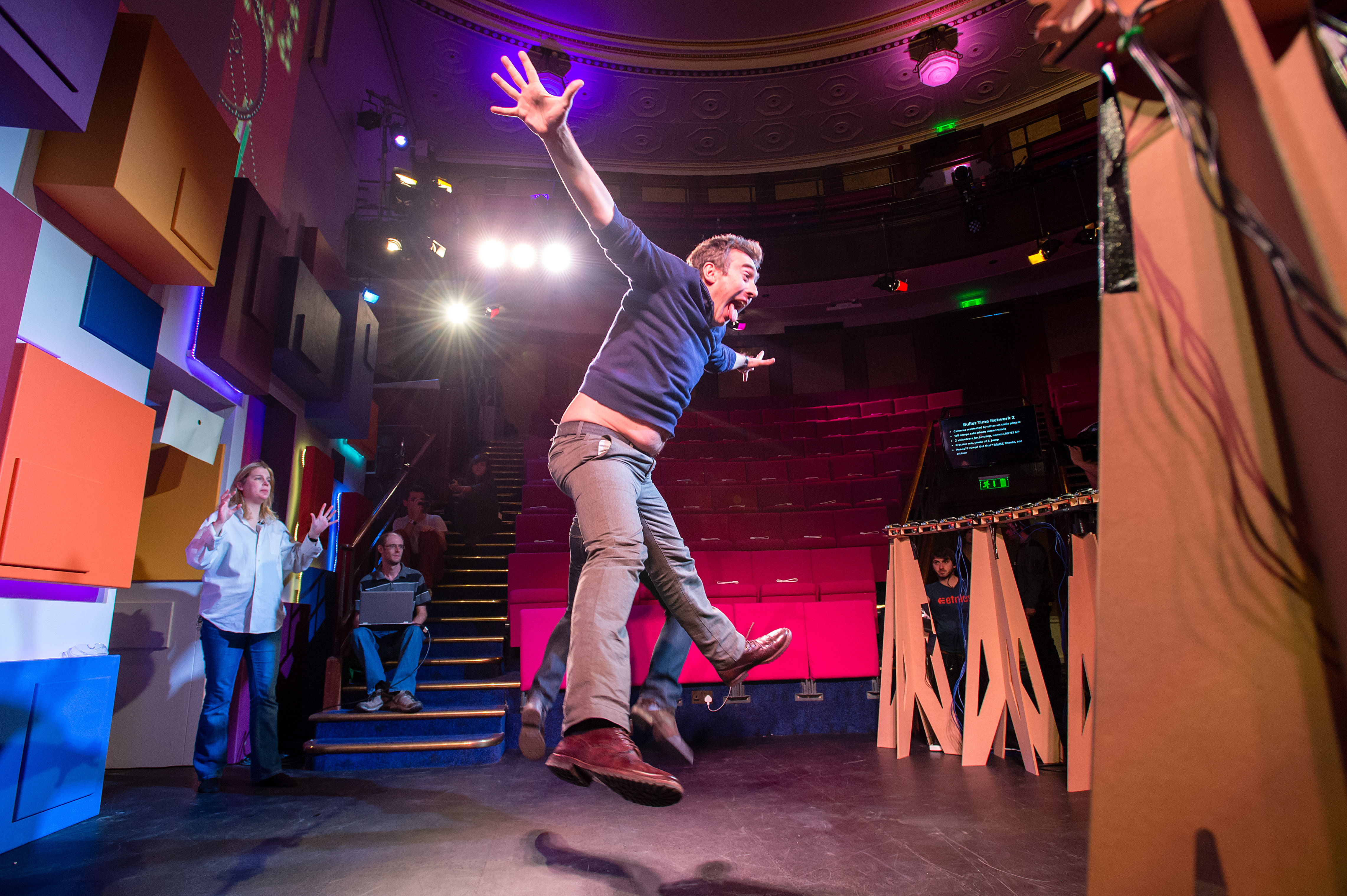 Dallas jumps at Royal Institution Christmas Lecture rehearsal
